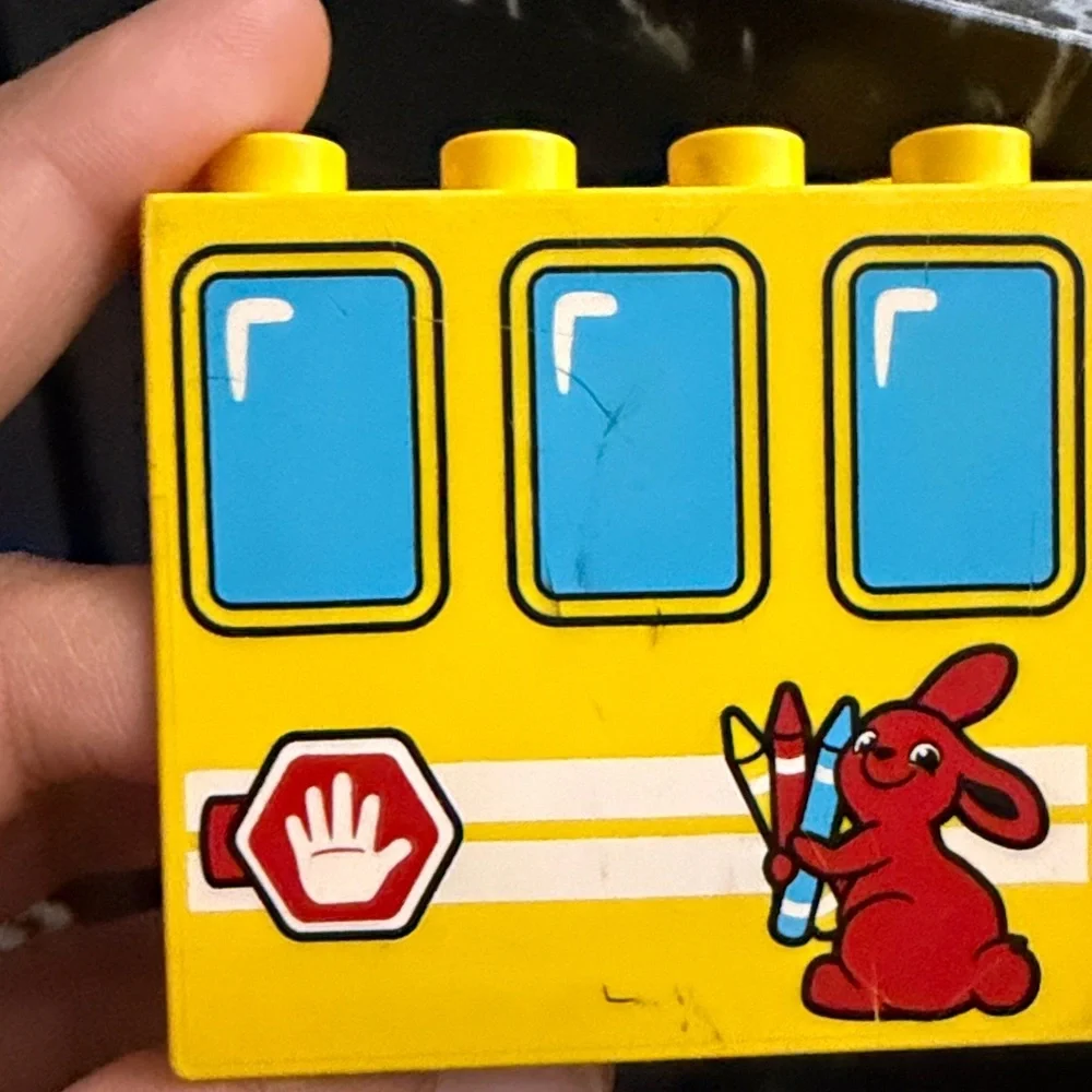 Yellow Bunny Building Block Panel - duplo missing piece